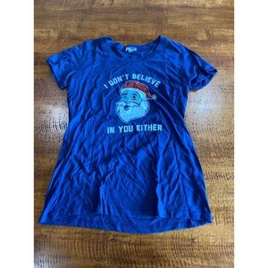 Tipsy Elves Blue Santa Graphic Tee